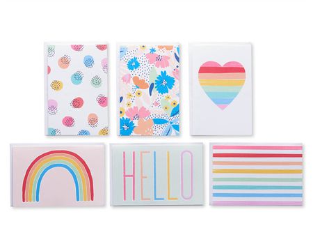 American Greetings Rainbow Blank Single Panel Cards and Colored Envelopes, 200-Count