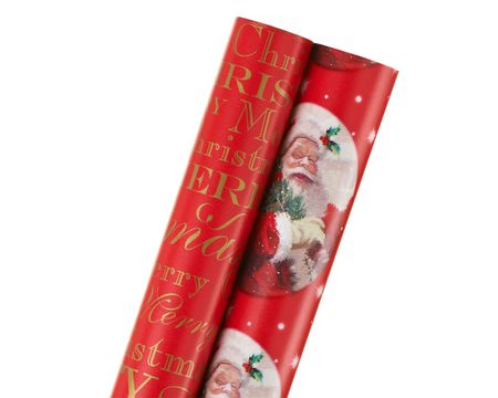 American Greetings Black & Red Holiday Icons & Typography Wrapping Paper  Roll, (110 sq. ft.)