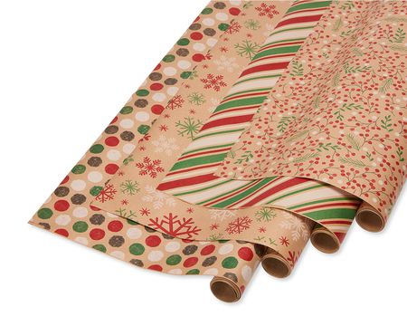 Dotty Christmas Kraft Wrapping Paper (36 Sq. ft.) | Innisbrook Wraps