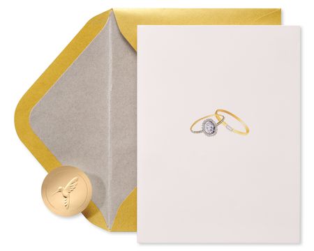 Champagne Glasses Blank Cards With Envelopes, 16-Count