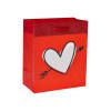 Extra-Small Heart Red Glitter Gift Bag