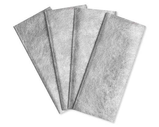 Metallic Silver Tissue Paper, 4 Sheets