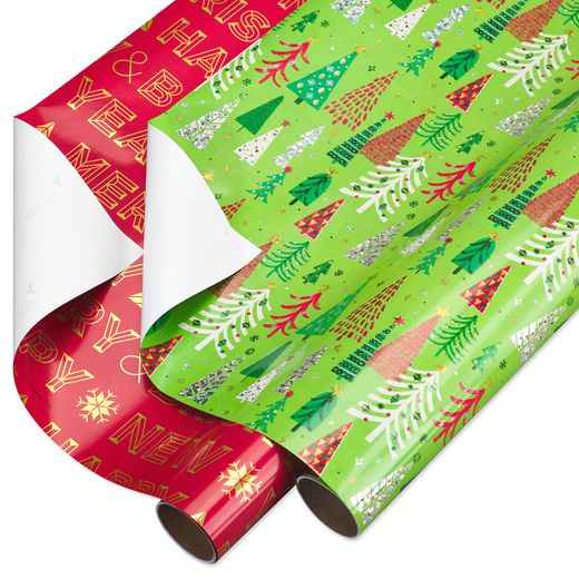 Holiday Sparkle Holiday Wrapping Paper Bundle, 2 Rolls
