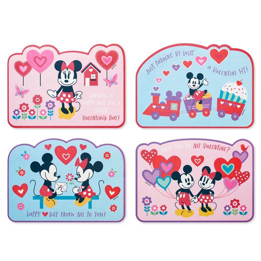 Mickey and Minnie Blank Valentines Day Cards and Stickers, 20-Count Image