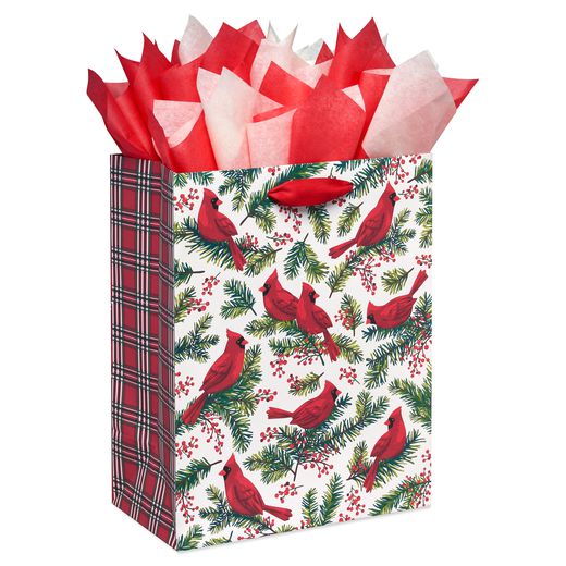 Evergreen Large Holiday Gift Bag with Tissue Paper 1 Bag 8 Sheets