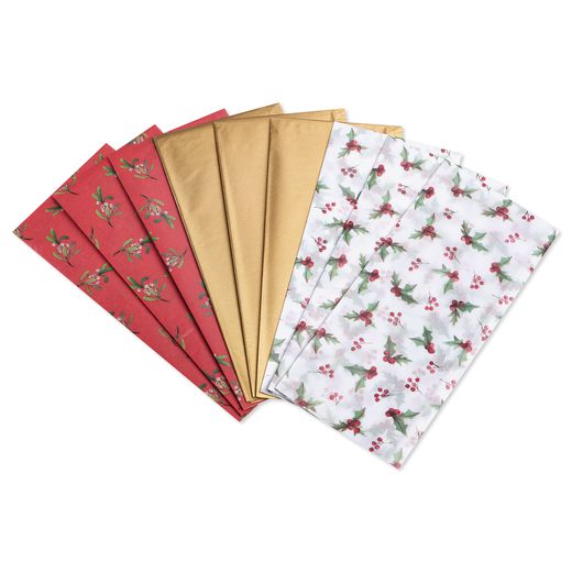 Deck the Halls Holiday Tissue Paper 18 Sheets