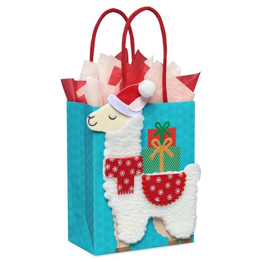 Llama Medium Holiday Gift Bag with Tissue Paper 1 Bag 8 Sheets