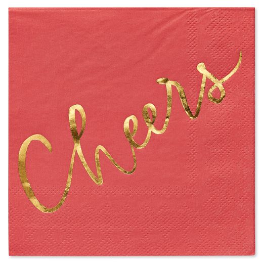 Red Cheers Christmas Beverage Napkins 20-Count