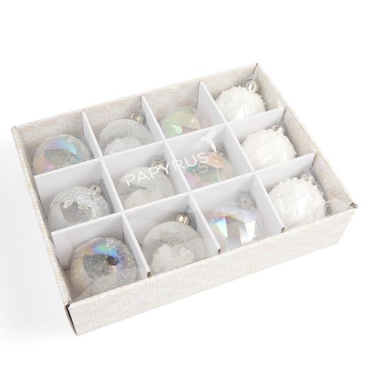 12 Pack Crystal Christmas Ornaments