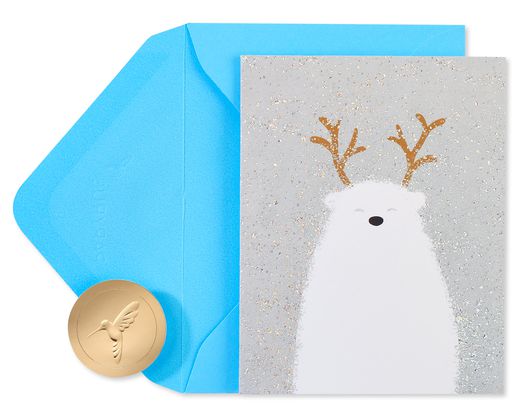 Holiday Polar Bear Christmas Boxed Cards - Glitter-Free, 20-Count