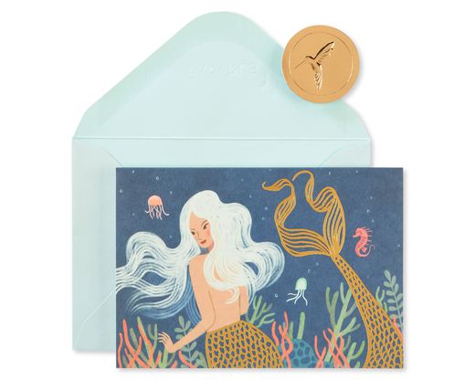Mermaid Boxed Blank Note Cards with Envelopes 14-Count