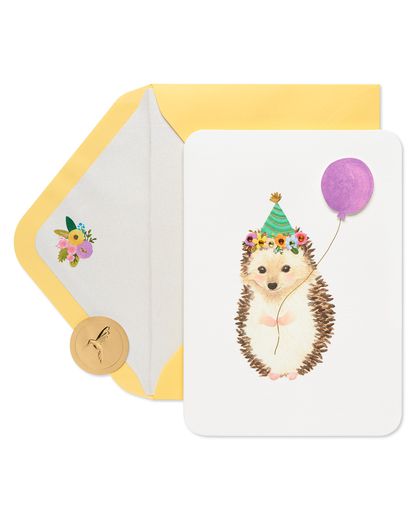 Hedgehog Birthday Greeting Card