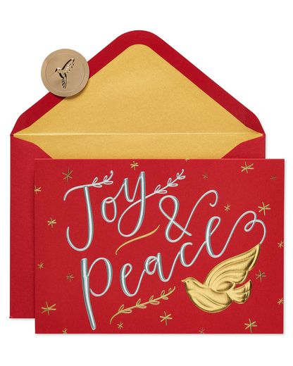 Holiday Joy and Peace Christmas Cards Boxed 12-Count