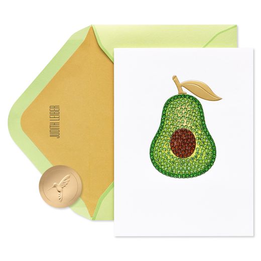 Gemmed Avocado Judith Leiber Blank Greeting Card