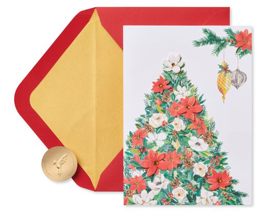 Floral Tree Christmas Greeting Card