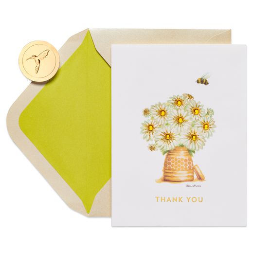 Honeybee Thank You Greeting Card- Designed by Bella Pilar