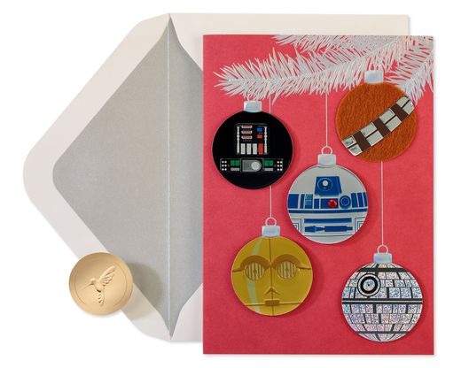 Merry Force Be with You Star Wars Christmas Boxed Cards - Glitter-Free, 8-Count