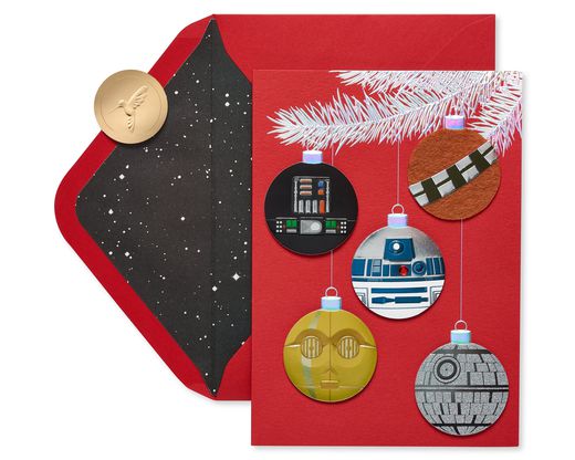 Merry Force Be with You Star Wars Christmas Boxed Cards -Glitter, 8-Count