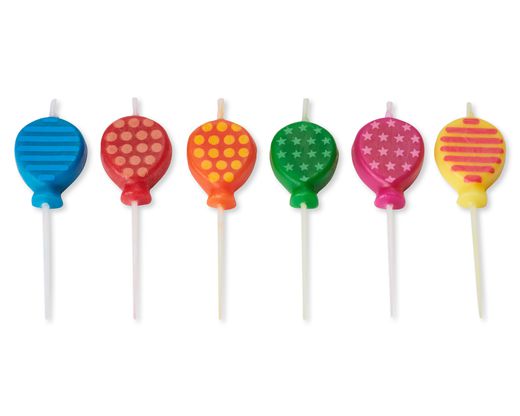 Balloon Birthday Candles 6-Count
