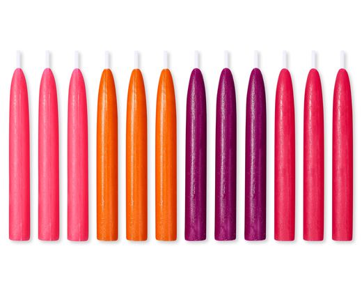 Multicolored Birthday Candles 12-Count
