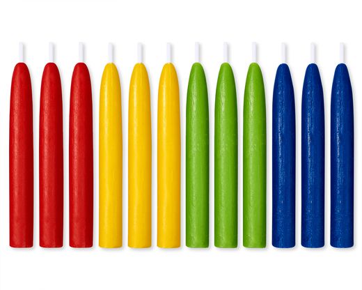 Multicolored Birthday Candles 12-Count