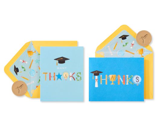 Graduation Icons Blank Note Cards with Envelopes 20-Count