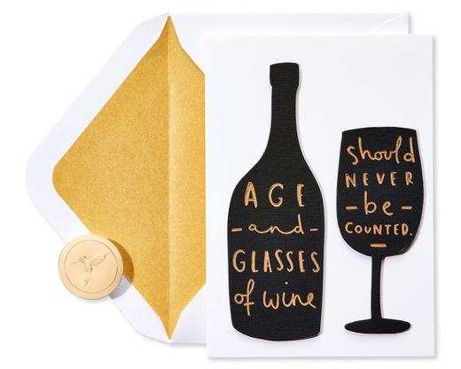Age And Wine Quote Birthday Greeting Card