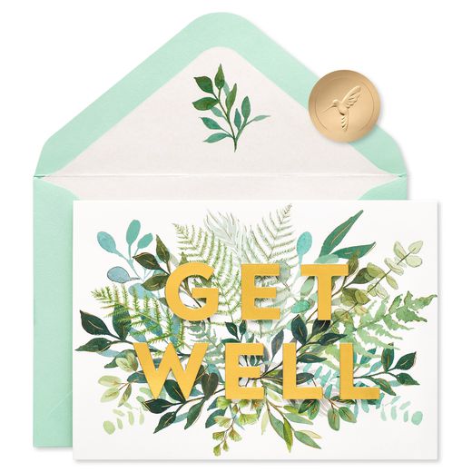Sending Healing Thoughts Get Well Soon Greeting Card Image