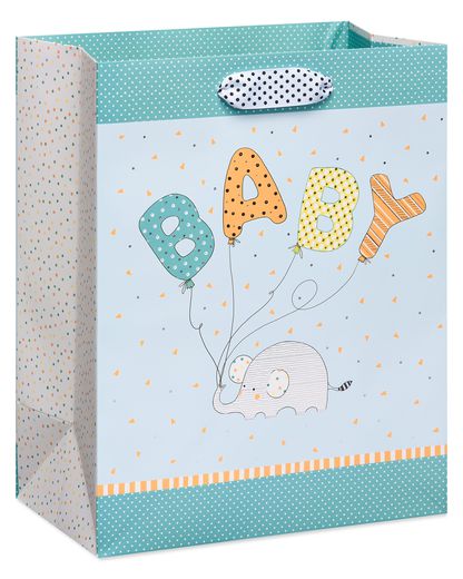 Elephant with Balloons Large Baby Gift Bag 1 Bag
