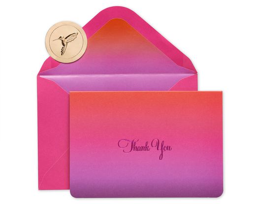 Red Ombre Boxed Thank You Cards and Envelopes 16-Count