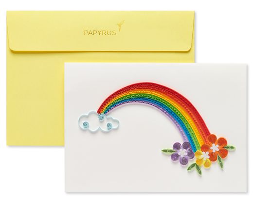 Rainbow Quilling Blank Greeting Card