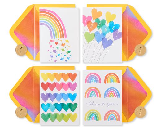 Rainbows and Hearts Boxed Blank Note Cards with Envelopes 20-Count