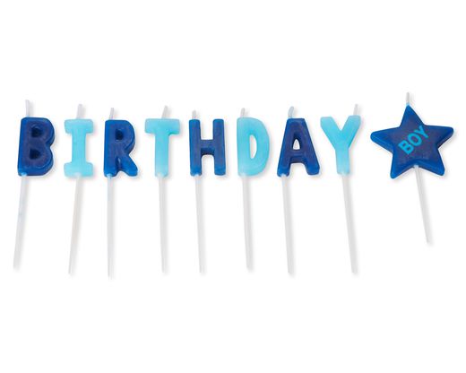 Boy Birthday Toothpick Candles 9-Count