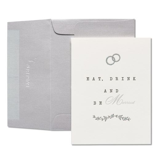 Eat Drink Be Married Wedding Greeting Card