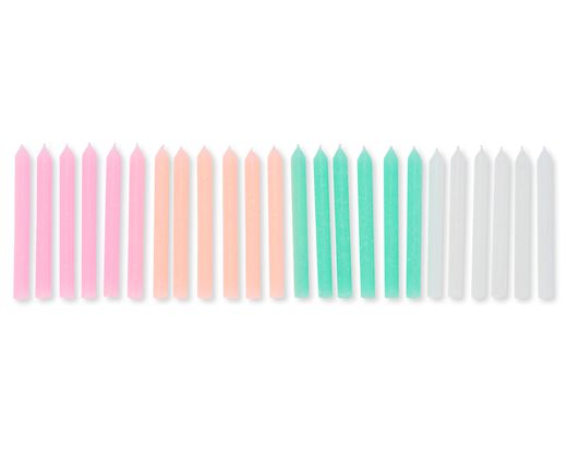 Pastel Birthday Candles 24-Count
