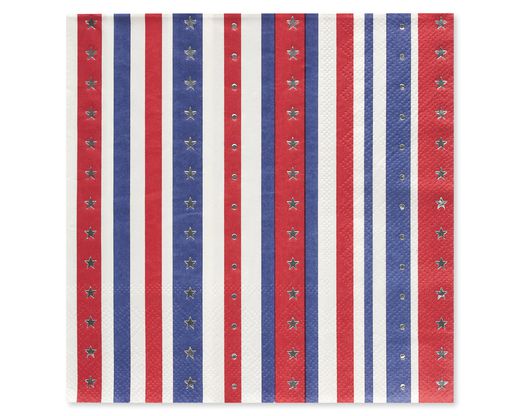 Red White and Blue Father's Day Party Supplies Lunch Napkins 20-Count
