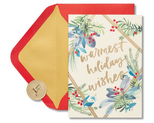 Warmest Holiday Wishes Holiday Cards Boxed 14-Count