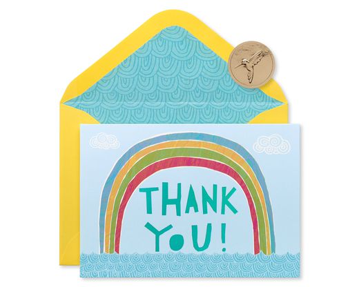 Rainbow Thank You Boxed Blank Note Cards and Envelopes 12-Count