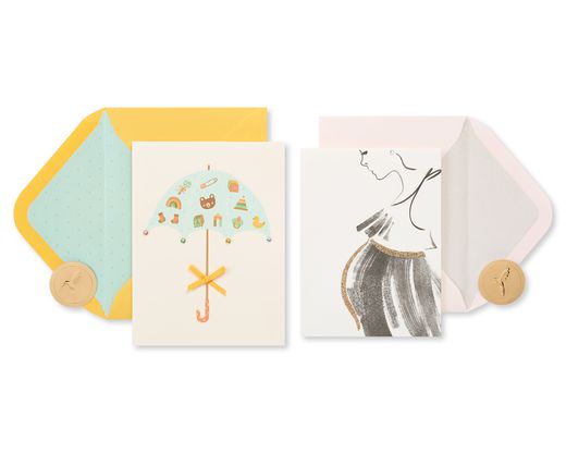Mom-to-Be Baby Shower Greeting Card Bundle 2-Count