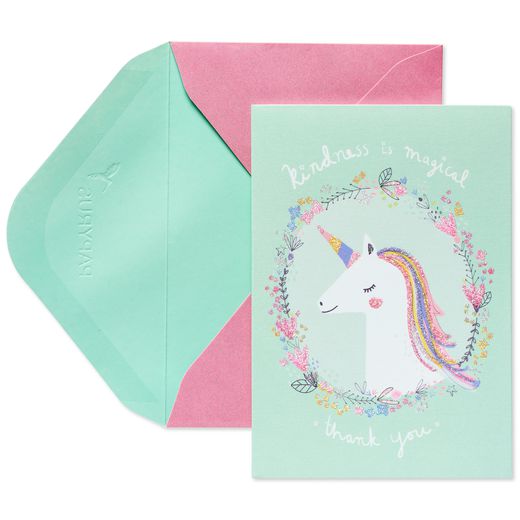 Unicorn Thank You Boxed Cards and Envelopes 14-Count