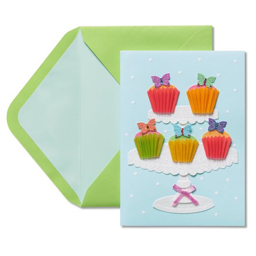 Butterfly Cupcakes Birthday Greeting Card
