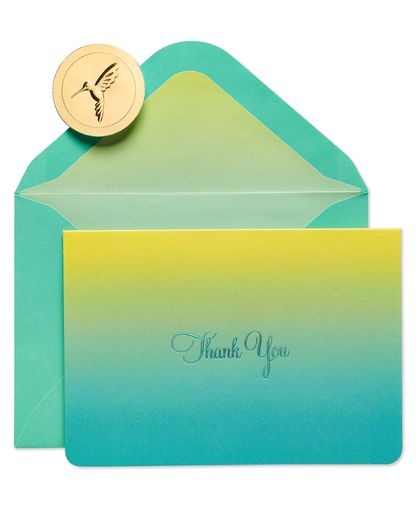 Teal Ombre Boxed Thank You Cards and Envelopes 16-Count