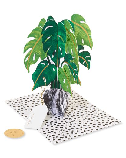 3D Plant Pop-Up Blank Greeting Card