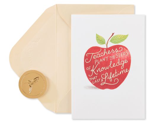 Apple for Teacher Blank Note Cards with Envelopes 14-Count