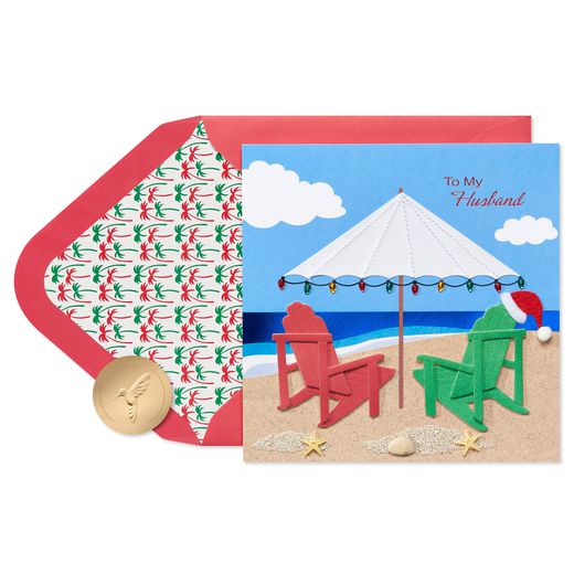 It's Paradise Christmas Greeting Card for Husband