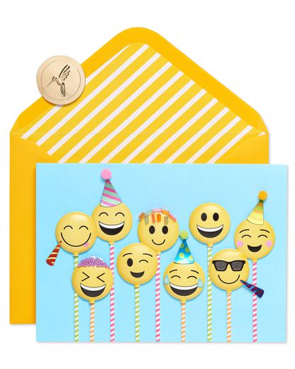 Emoji Cake Pops Birthday Greeting Card