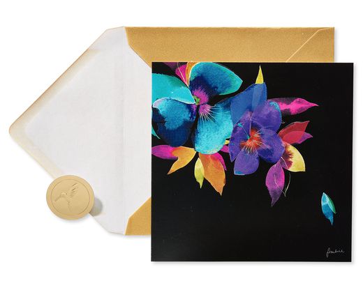 Colorful Flowers Blank Greeting Card
