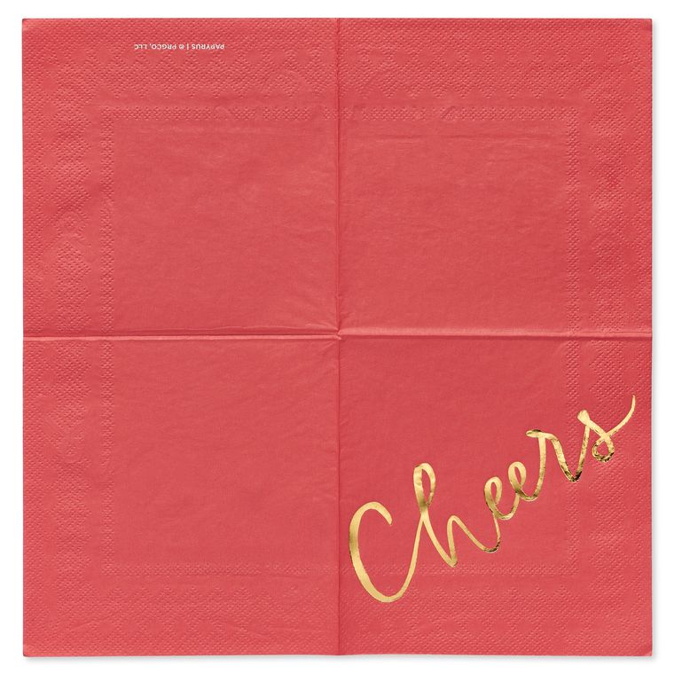 Red Cheers Christmas Beverage Napkins, 20-Count