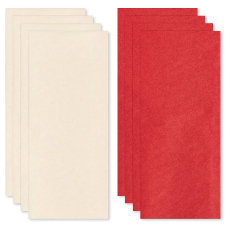 Red and White Holiday Tissue Paper, 16 Sheets