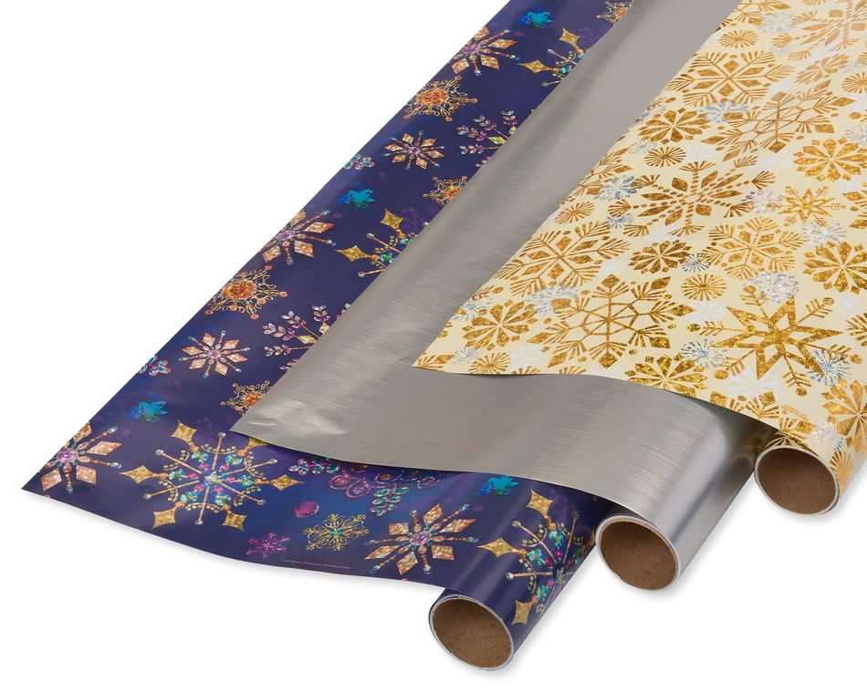 Metallic Trio Holiday Wrapping Paper, 3 Rolls